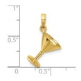 thumbnail image 2 of 15mm 14k Gold 3-d Martini Glass High Polish Charm Pendant Necklace for Women, 2 of 2