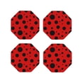 thumbnail image 1 of Disketp Ladybug Pattern for Funny Coasters,4 Pcs Leather Coasters with Holder, Perfect Housewarming Hostess Gifts,Protect Furniture from Water Marks Scratch and Damage-Octagon, 1 of 6