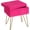 Rose Red, variant on CONCETTA Storage Ottoman Bench, Faux Fur Vanity Footstool with Hidden Storage, Padded Seat & Adjustable Feet for Bedroom, Makeup Room, Entryway,Mint Green
