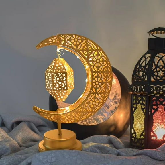 Eid Decoration Light Lunar Ambiance Lamp Rotatable Lighted Up Celebration Ornament Decorative Middle East Holiday Light