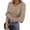 Tops-100Khaki, variant on LEKWK Womens Casual Tops Button V-Neck Henley Style Ribbed Long Sleeve Tops Slim Fit Basic Tees Stretchy Knit Fall Winter Daily Wear