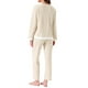 thumbnail image 3 of INSPIRAR CHIC Pijamas de Algodón Waffle para Mujeres de Manga Larga con Pantalones Conjuntos de Lounge a Juego con Bolsillos S Albaricoque, 3 of 6
