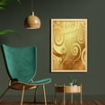 thumbnail image 2 of Modern Wall Art with Frame, Vector Canvas Design Floral Swirls Leaves Spring Nature Inspired Image, Printed Fabric Poster for Bathroom Living Room, 23" x 35", Earth Yellow Brown, by Ambesonne, 2 of 2