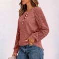 thumbnail image 3 of LIaqionyy Womens Long Sleeve Shirts Lace Tops Fall Fashion Outfits Business Casual Blouses Lightweight Sweater, 3 of 5