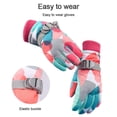 thumbnail image 3 of Kids Waterproof Ski Snowboard Gloves, PRAETER Non-Slip Breathable Thinsulate Lined Winter Cold Weather Gloves for Girl, Boy, Rose Red, L - 9.7" x 3.9", 3 of 12