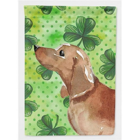 Red Tan Dachshund St. Patricks Garden Flag