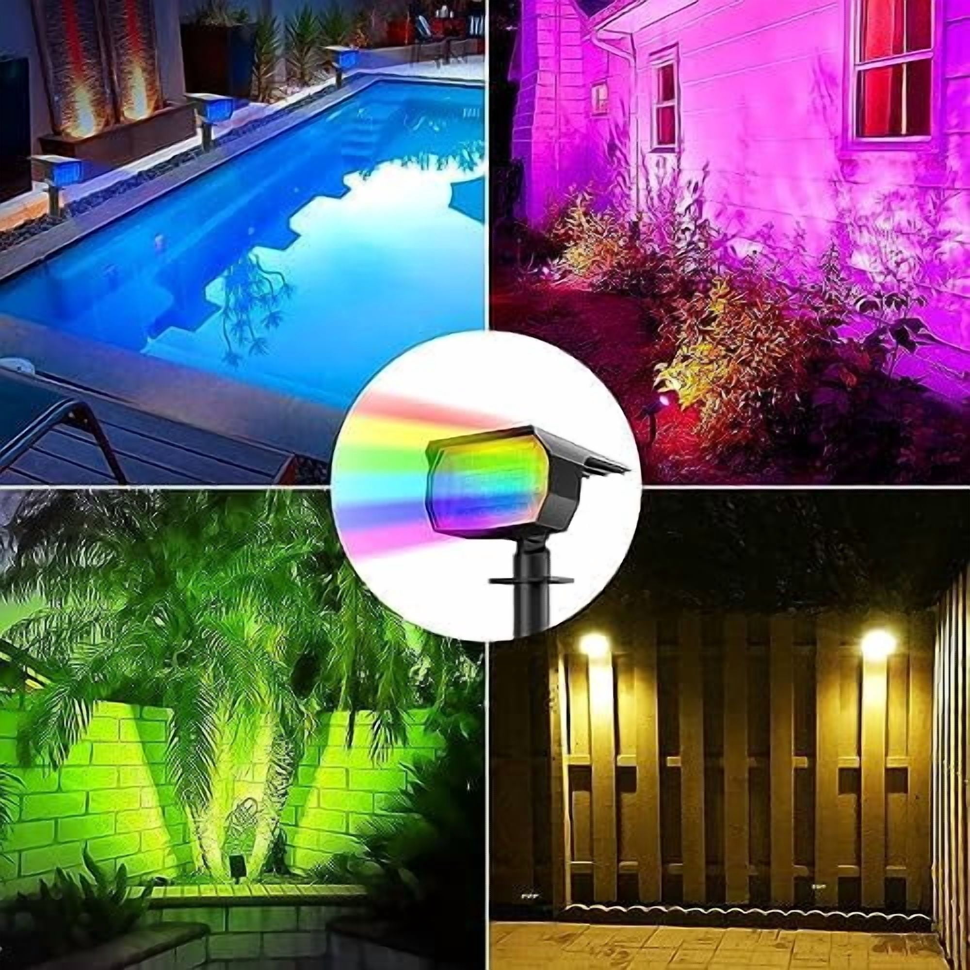 Nipify 1 Pack Solar Spot Lights Outdoor Color Changing (Rgb), Solar Uplights for Trees, Solar Powered Spot Lights Outdoor