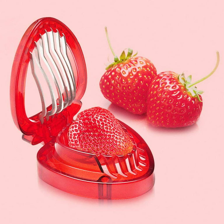 Kitchen Fruit Gadget Tools 2pc/ set Strawberry Slicer Cutter Strawberry  Corer Strawberry Huller Leaf Stem Remover
