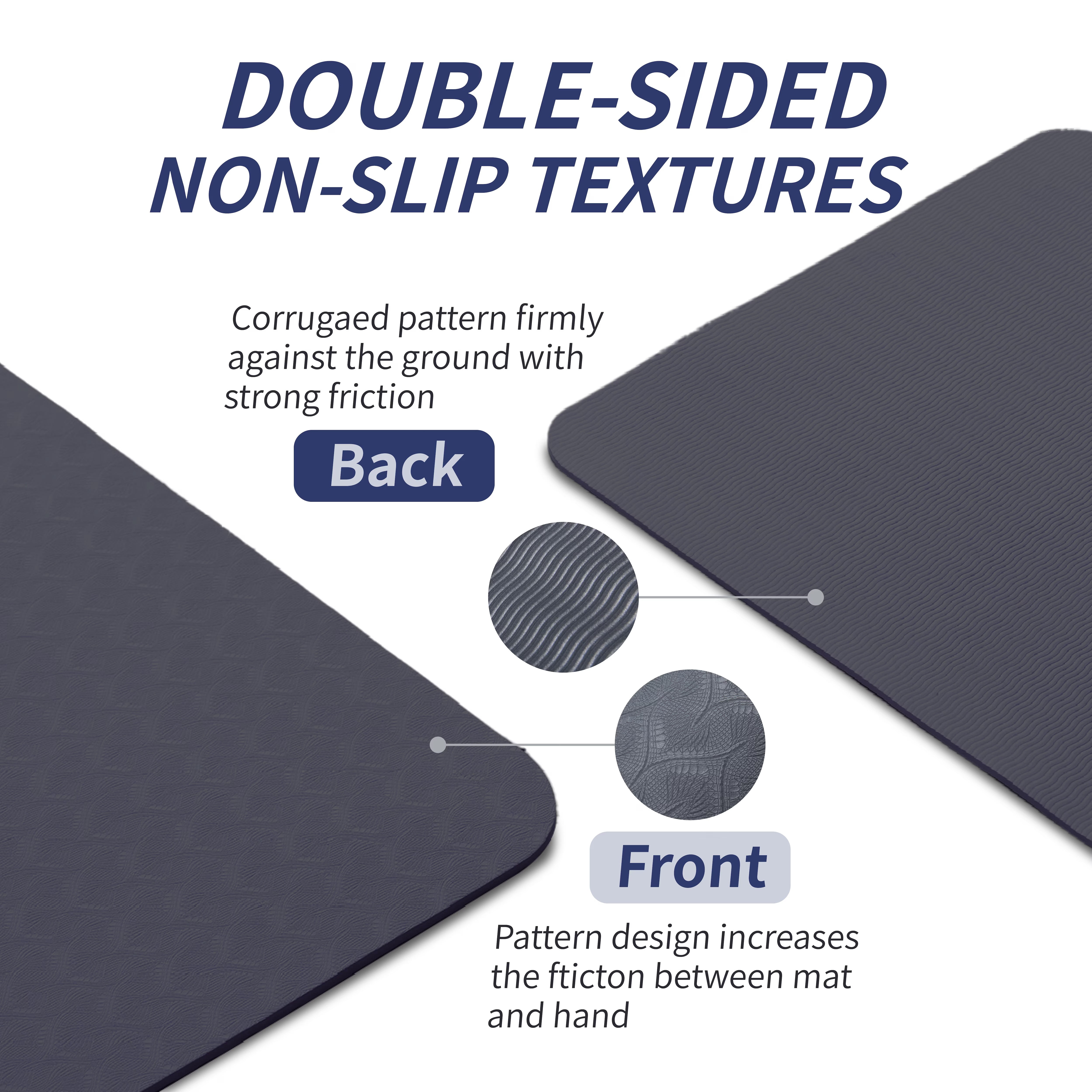 Avobird Yoga Mat, Non-Slip Design, Professional TPE Exericise Mat,72" x 24" 5mm Thick, Multi-Purpose Workout Mat for Women, Pilates Fitness and Floor Exercises(Gray)