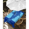 thumbnail image 3 of Aqua Navy Blue Shark Outdoor Tablecloth with Umbrella Hole, Summer Beach Coastal Modern Art Spillproof Waterproof Outdoor Table Cover, Patio Tablecloths for Party Picnic Camping, Rectangle 54"x80", 3 of 9