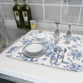 thumbnail image 6 of Vintage Blue Floral Dish Drying Mat for Kitchen Counter 18x24 Inch Chinoiserie Flowers Absorbent Reversible Microfiber Dish Pad Dish Drainer Rack Mats Countertops Protector Mat, 6 of 7