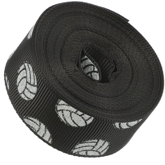 ONAPARTER 22mm Volleyball Ribbon Handmade Bow Webbing DIY Crafts Sports Ribbons for Sewing Gift Wrapping The （Black）