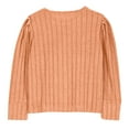 thumbnail image 7 of ITSAME Girls Long Sleeve Shirts, Solid Color Round Neck Casual Rib Knit Top Orange 11T, 7 of 7