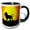 Black/White, variant on 3drose, Vector Lion with Sun in the Background, 15oz Mug