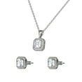 thumbnail image 6 of Believe by Brilliance Women's Square Cubic, Earrings and Pendant Set, Brass and Silver-Plated Chain, 6 of 12