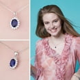 thumbnail image 5 of Jewelrypalace Oval 3.2ct Princess Diana William Kate Middleton's Created Blue Sapphire Pendant 925 Sterling Silver Pendant Necklace 18 Inches, 5 of 7