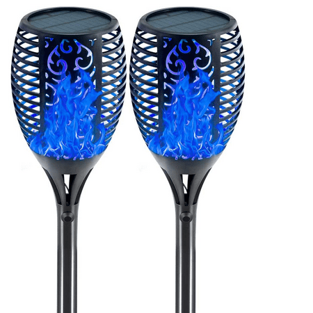 

Solar Lights with Flame (2 Pack) Solar Flame Lights for Garden Lawn Patio Yard