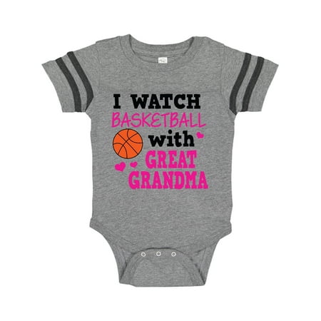 

Inktastic I Watch Basketball with Great Grandma Gift Baby Girl Bodysuit