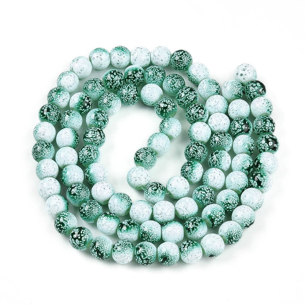20Strand Transparent Baking Painted Glass Beads Strands Green 10~10.5mm Hole: 1.4mm about 79~83pcs/strand 29.92~31.10 inch(76~79cm)
