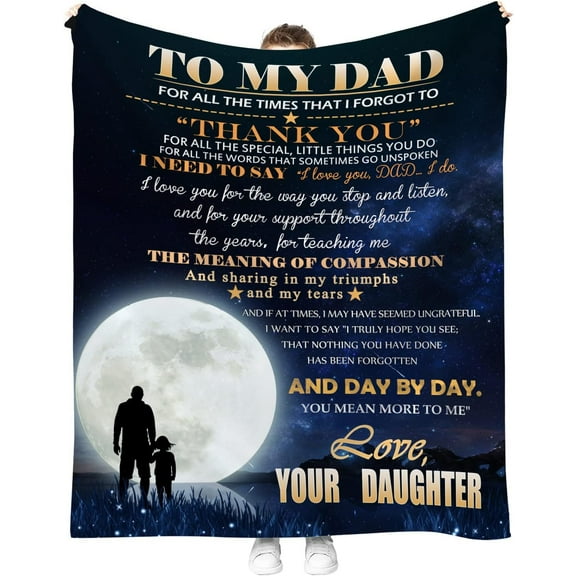 Birthday Gifts for Dad from Daughter, to My Dad Blanket from Daughter, Dad Gifts from Daughter, Happy Father's Day Present