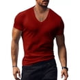 thumbnail image 4 of Playera Casual Delgada Delgada Con Cuello En V De Color, 4 of 8