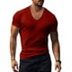 thumbnail image 4 of Playera Casual Delgada Delgada Con Cuello En V De Color, 4 of 8