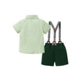 thumbnail image 2 of CARETOO Toddler Boy Outfit Clothes Suit Dress Shirt Bowtie Suspender Pants Kid Outfits Cotton Fabric, 2 of 10