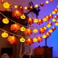 thumbnail image 4 of Cadena de luces de Halloween de plástico, decoraciones navideñas, cadena de luces de calabaza con hojas de arce, decoración navideña de Halloween para Acción de Gracias, cadena de luces que se puede u, 4 of 6