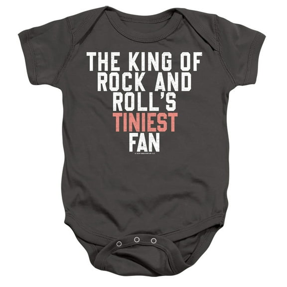 Elvis Tiniest Fan Unisex Infant Snap Suit for Baby (6 Months) Charcoal