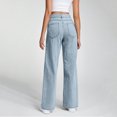 thumbnail image 4 of WTOBBY Women's High Waist Straight Leg Loose Fit Casual Trousers, Denim Jeans Style for Everyday Comfort and Versatile Styling,Light Blue XL, 4 of 6