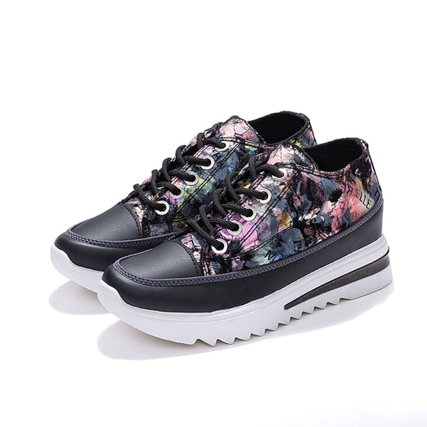Zapatillas de deporte informales con suela gruesa y plataforma cómoda con cuña a la moda para mujer Wmkox8yii shalkjhdk2376