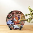 thumbnail image 3 of Lsque Bluey Pattern Ceramic Decorative Plate Decorative Plates with Display Stand Personalized Porcelain Plate Ceramic Ornaments for Wall Hanging Decoration-7in, 3 of 6