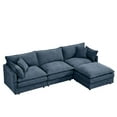 thumbnail image 2 of Noble House Stacy 102" Modular Sectional Sofa, L-Shaped Chenille Couch with Movable Ottoman, for Living Room, Blue, 2 of 13