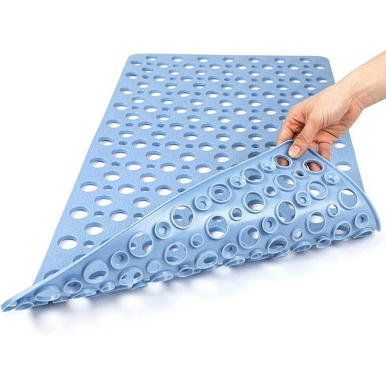 JSSSM Non-Slip Rubber Bath Mat 30x30cm Interlocking Rubber Floor Tiles,  with Drainage Holes and Suction Cups for Bathroom Kitchen Gym (Color :  Brown