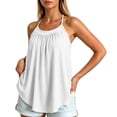 thumbnail image 3 of ThreadVibe Women's Basic Scoop Neck Tank Tops With Built in Bras Casual Summer Tank Tops,Pleated Front Loose‑Fit Flowy Summer Sleeveless Shirts, 3 of 6