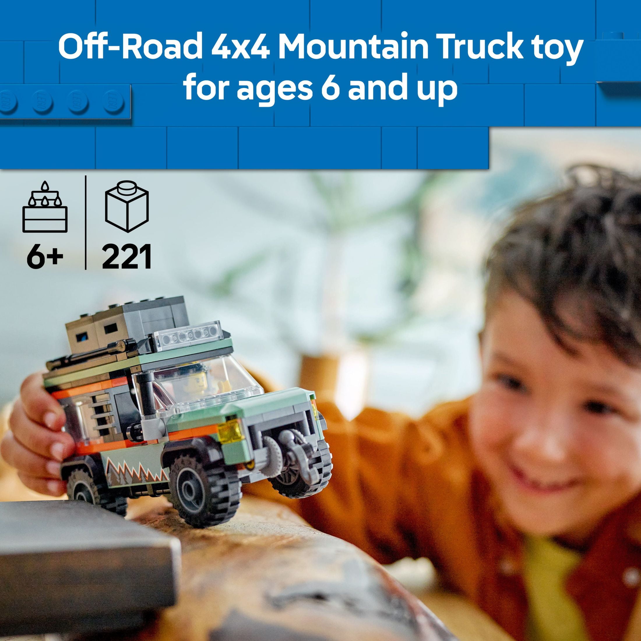 LEGO City OffRoad 4x4 Mountain Truck Toy  Building Toy Set for Kids, Boys and Girls, Ages 6+  Fun Gi(图4) LEGO City OffRoad 4x4 Mountain Truck Toy  Building Toy Set for Kids, Boys and Girls, Ages 6+  Fun Gi(图4)