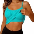 thumbnail image 2 of LIZUOJUN Under $9 Women Tank Tops Built-in Bra Racerback Slim-Fit Camisole Plus Size Sleeveless Casual Shirts Trendy Workout Tops For Athletic Running Gym Yoga, Blue, Camisole, XL, 2 of 9
