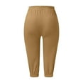 thumbnail image 4 of SnnmBlm Capri Sweatpants for Women Petite Capris for Short Women Plus Size Knee Length Yoga Pants for Women Cotton Mom Gifts Khaki XL, 4 of 6