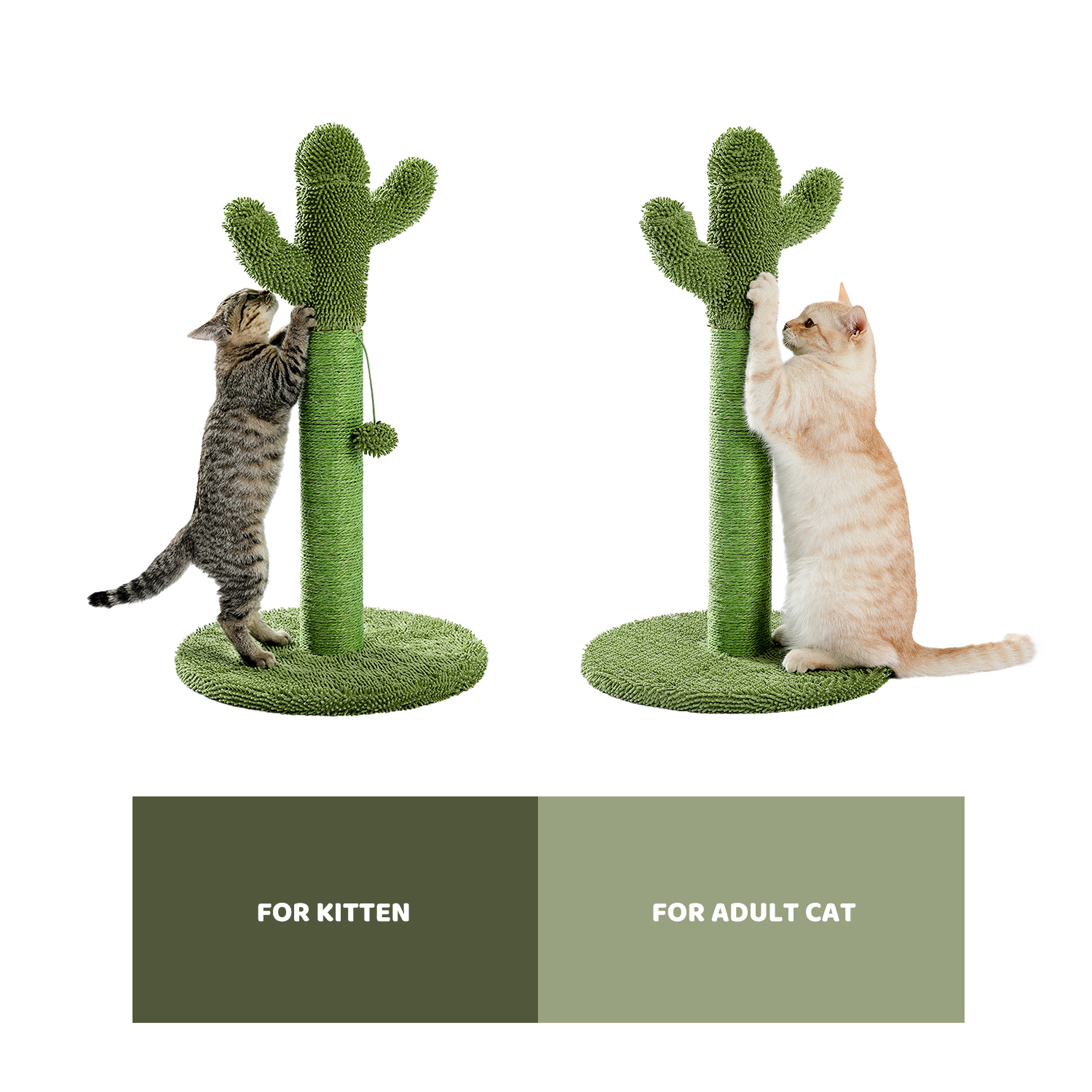 Pefilos 26" Cat Scratching Post, Cactus Cat Scratcher Post for Indoor Cats Claw Scratcher, Cat Tree Small Kitten , Green Pefilos 26" Cat Scratching Post, Cactus Cat Scratcher Post for Indoor Cats Claw Scratcher, Cat Tree Small Kitten , Green