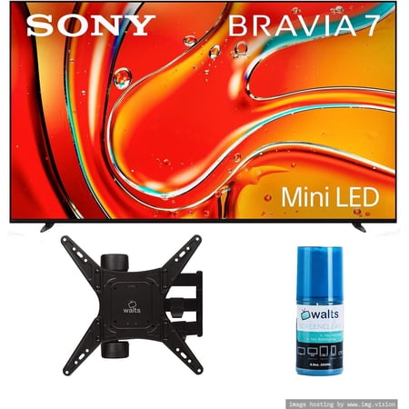 Sony K55XR70 55 Inch 4K Bravia LCD Mini LED Full Array HDR Google TV with a Walts TV Medium Full Motion Mount for 32"-65" Compatible TV's and Walts HDTV Screen Cleaner Kit (2024)