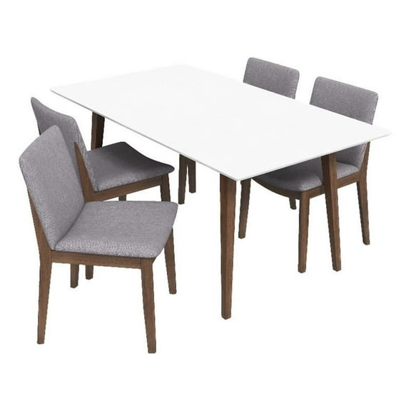 Diamond Modern Solid Wood Dining Table and 4 Chair Set