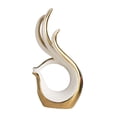 thumbnail image 4 of Abstract Art Ceramic Statue Ceramic Sculpture for Bedroom Centerpiece Office White gold, 4 of 8