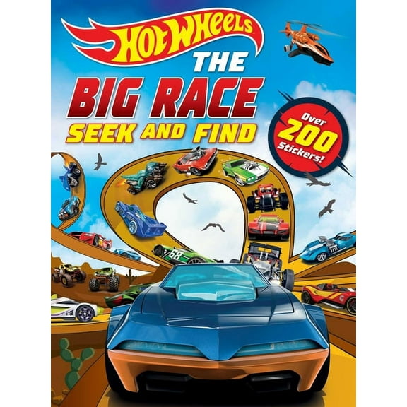Hot Wheels: the Big Race Seek and Find: 100% Officially Licensed by Mattel, over 200 Stickers, Perfect for Car Rides for Kids Ages 4 to 8 Years Old