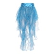 thumbnail image 7 of XIAONU Sparkle Skirt For Women High Low Bow Trim Tulle Skirt Eye-Catching Party Performance Skirts, 7 of 7