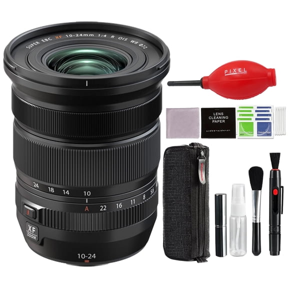 Fujifilm XF 10-24mm f/4 R OIS WR Lens (Black) with Advance Accessories and Travel Bundle | Fuji XF 10-24mm