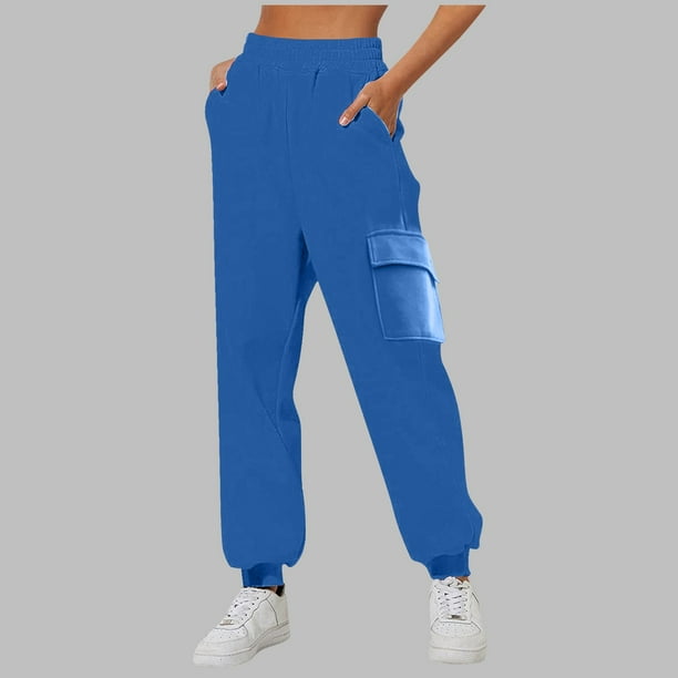 WILLBEST Pantalones Deportivos Casuales para Mujer, Forrados, de Pierna Ancha y Recta, de Cintura Alta y con Bolsillos para Entrenar y Disfrutar Del Tiempo Libre. Grande