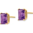 thumbnail image 2 of 14K Yellow Gold 9X7mm Emerald Cut Amethyst Earrings (9 X 7) Made In India xe68am, 2 of 5