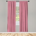 thumbnail image 3 of Ambesonne Floral Curtains, Big Small Flower Motifs, Pair of 28"x84", Pink Teal White, 3 of 5