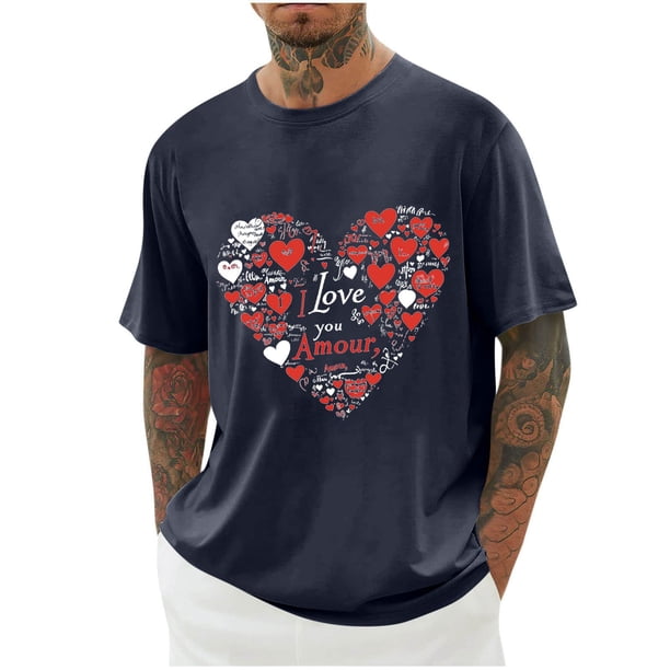 Camisas de Manga Larga para Hombres Imprimir Casual Cuello Redondo Blusa de Manga Corta, Camisas de Lino para Hombres