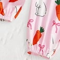 thumbnail image 7 of CAICJ98 My First Easter Baby Girl Outfit Ruffle Long Sleeve Embroidery Bunny Romper Bodysuit Carrot Rabbit Floral Pants Set Infant Spring Clothes (Beige,12-18 Months), 7 of 7